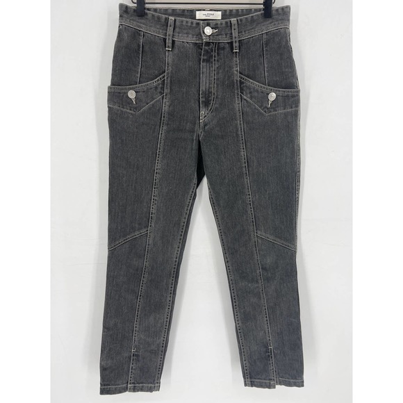 Etoile Isabel Marant Gray Seamed Slit Front Jeans - Picture 8 of 13